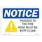 Signmission OSHA Notice, 5" Height, NOTICE Passage To This Fire Hose Must Be Kept Clear Sign, 7" X 5", Landscape OS-NS-D-57-L-16327 - alternate 1